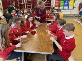 Christmas hats with Shared Ed 